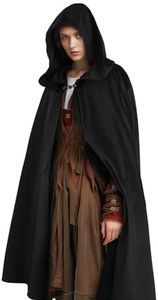 JEGERMIG Renaissance Hooded Cloak Hobbit Halloween Costume Medieval Cosplay Wizard Witch Cape