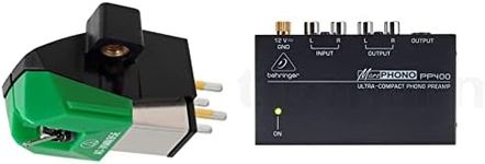 Audio-Technica AT-VM95E Dual Moving Magnet Cartridge with Elliptical Bonded Stylus & Behringer PP400 Ultra-Compact Phono Preamp