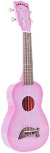 Kala Makala Dolphin, 4-String Ukulele, Right-Handed, Pink Burst, Soprano (133454)