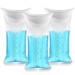 Primacare CB-7142 Pack of 12 Disposable Emesis Vomit Bags, Hospital Medical Grade Barf Bags for Travel Motion Sickness and Nausea Kids, Auto Seals 6" Rigid Collar, Transparent