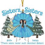 Gossby Personalized 2 Sisters Acrylic Christmas Ornament - Custom Xmas Decoration with Design, Name - Christmas Sister Gift for Sister - Christmas Tree Ornament Keepsake for Sister Best Friend