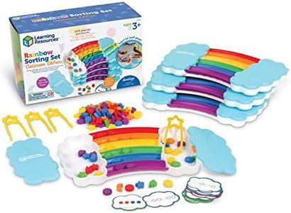 Learning Resources Rainbow Sorting Set Classroom Edition - Toddler Sensory Bin Toys, Montessori Fine Motor Skills, Color Shape Sorter Games, Preschool and Homeschool , Back to School, Teacher Gifts