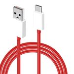 ELOVE WARP/Dash Charging Type C Charger Cable - USB-A to Type-C Cable Compatible for One Plus 8T/8/8pro /7 Pro / 7T / 7T Pro Nord and Dash Charge for One Plus 3 / 3T / 5 / 5T / 6 / 6T / 7(1 Meter,Red)