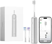 Laifen Wave Electric Toothbrush, Oscillation & Vibration Sonic Electric Toothbrush for Adults with 3 Brush Heads, IPX7 Magnetic Rechargeable Travel Powered Toothbrush (Silver Aluminum Alloy)