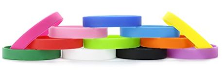 MoMolly Silicone Wristbands Rubber Bracelets Charms Adult 12Pcs Mixed Colors Blank Sports Bands for Woman Men Assorted 12 Colors Customizable