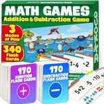 QUOKKA 3xSet Addition and Subtraction Flash Cards - 340 Flashcards Math Game for Kindergarten - Learning Board Games for Boys and Girls Ages 4-8 - Fun Educational Preschool Games