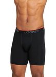 Jockey Men's Underwear Chafe Proof Pouch Microfiber 5" Boxer Brief, Black, Medium