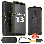 Ulefone Rugged Mobile Phones Android 13, Armor X12 Smart Phone 6GB+32GB/256GB Extension, Triple Card Slots, 4G SIM Free, 13MP Underwater Camera, IP68/69K Shockproof, 5.45 inch, NFC, Phone Case, Green