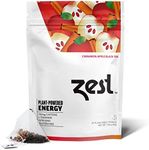 Zest 150mg High Caffeine Energy Leaf Blend - Cinnamon Apple Black Tea - 20 Pack Bag - All Natural Strong Flavored Healthy Coffee Alternative Highly Caffeinated Substitute - Perfect for Keto Diet