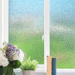 Wisomhome Frosted Window Privacy Film - Static Cling UV Blocking, Removable Opaque Window Stickers for Home Office (Beach Grain, 35.4" X 78.7" (90 X 200cm))