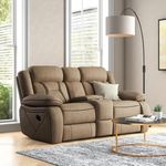 Torque - Pawel 2 Seater Leatherette Manual Recliner | Recliner Sofa/Chair for Living Room, Bedroom, Office (Beige) | 1 Year Warranty