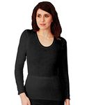 F & S LTD Ladies Womens Thermal Wears Short Long Sleeve Tops Vest & Long John UK Made (Full Sleeve Spencer (Black), XXX-Large (26-28))