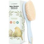 Baby Hair Brush - Baby Brush with Soft Goat Bristles, Cradle Cap Brush, Perfect Scalp Grooming Product for Infant, Toddler, Kids, Newborns, Baby Girls, Boys (Frost, Oval)