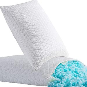 KEYOOHOME Shredded Memory Foam Pillows for Sleeping,Bed Pillows King Size Set of 2 Pack Cooling Adjustable,Good for Side and Back Sleeper with Washable Removable Cover