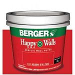 Berger Happy Wall Acrylic Wall Putty (Pack of 3,White, 1 Kg Each)