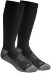 Dickies Men's Light Comfort Compression Over-the-calf Socks, Black (2 Pairs), Shoe Size: 6-12