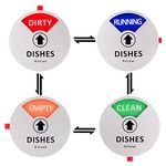 Kichwit Dishwasher Magnet Clean Dirty Sign Indicator with Running and Empty Options, Works on All Dishwashers, Non-Scratch Strong Magnetic Backing, Residue Free Adhesive Included, 4 Inch, Silver