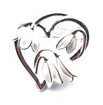 Equilibrium Graceful Snowdrop Silver Plated Brooch