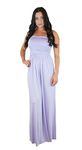 Charm Your Prince Women's Square-Neck Solid Strapless Long Maxi Dress, Lavender, Small
