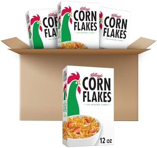 Kellogg’s Corn Flakes Cold Breakfast Cereal, 8 Vitamins and Minerals, Healthy Snacks, Family Size, Original (4 Boxes)