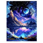 RANUR 5D Moon Night Diamond Painting Kit, Home Wall Decor, Diamond Painting Kits for Kids and Adults, Stunning DIY Decor with Rhinestone, Artistic Masterpieces