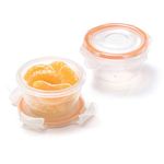 Starfrit LocknLock 4-Piece Easy Match Plastic Container Set - 2 x 3oz/100ml - Airtight, Leakproof & Nestable - 4-Sided Locking Lids