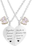 El Regalo Bff Necklace For 2-Split Heart Necklace Together Forever, Never Apart Best Friends Butterfly Pendant Friendship Necklace Set Of 2 Gifts For Bestie, Best Friends For Girls