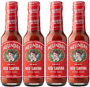 Melinda’s Red Savina Pepper Hot Sauce - Craft Extra Spicy Habanero Hot Sauce - Made with Fresh Ingredients, Red Savina Peppers, Vinegar, Carrot, Onion - 5oz, 4 Pack