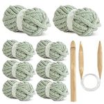 HOMBYS Sage Green Chunky Chenille Y