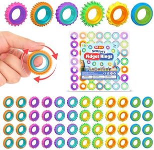 KLT Fidget Toys Bulk for Kids: 50 Pack Texture Spinner Rings - Bulk Fidgets for Students Classroom Prizes - Quiet Sensory for Autism Stress Relief - Goodie Bags Stuffers for Party Favors
