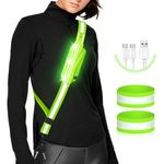 LED Belt Reflective Sash for Walking at Night,High Visibility Adjustable Night Running Safety Gear,Light Up Running Belt Reflective Gear with Phone Bag/Armband for Runners Walkers Men Women