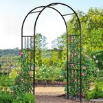 S AFSTAR 7.2Ft/86 Inches Metal Arch, Outdoor Garden Arch for Various Climbing Plant Flower, Wedding Backdrop Stand Arch Arbor for Wedding Garden Bridal Party Festival Decoration, Easy-to-Assemble