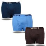 SPENCA Men's Super Combed Cotton Elastane Stretch Trunk with Front Open Fly & Ultrasoft Waistband 36-90cm(Pack of 3_ Colors May Vary) Multicolour