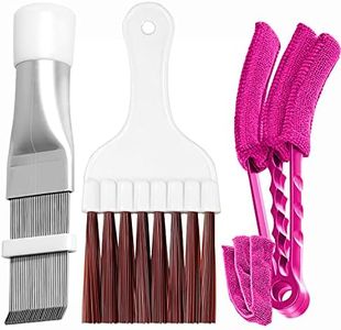 Hommtina 3 Pcs Air Conditioner Condenser Fin Comb/Cleaning Brush, Coil Cleaner Whisk Brush with Window Blinds Brush Dust Cleaner for Refrigerator Evaporator Radiator