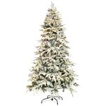 Christmas Tree World - 9ft Artificial Pre-Lit Snowy Alpine - Natural and Realistic Look with Bushy and Luxury Quality PVC Tips, Easy to Assemble and Take Down (135cm Diameter)