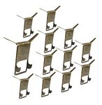 QCAA Steel Brick Hanger, in Antique Brass Color, 12 Pack, Made in Taiwan