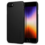 Spigen iPhone SE 2022 Case, Designed for iPhone SE Case 2022, iPhone SE 2020 Case, SE 3, iPhone 8 Case, iPhone 7 Case Thin Fit - Black