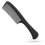 Large Tooth Detangling Comb Professional Handle Carbon Fiber Comb Cutting Hairdressing Comb Styling Essentials Round Tooth Comb Barber Tooth Comb Travel Hair Comb for Men Women