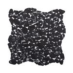 Soulscrafts Pebble Tile for Shower Floor, Pebble Mosaic Backsplash, Black Marble Veins, for Kitchen Backsplash Bathroom Patio Garden Wall, and Floor Tiles 10 Sheets