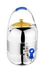 Mintage Stainless Steel Water Container 13 Liter with Tap | Water Tank Matka Pot for Drinking and Storing | Steel Matka | Water Handi Steel Matki | Water Jug Pot for Drinking