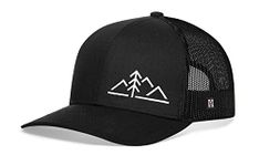 HAKA Wilderness Trucker Hat for Men & Women, Outdoor Adjustable Baseball Hat, Mesh Snapback, Comfort-fit Sweatband, Golf Hat, Black, One Size