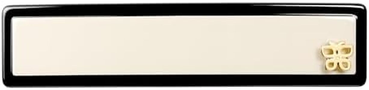 SHE'S FREE STYLE JUST FOR YOU [Chanel-style] Hair Barrettes for Women, Acetate Resin Barettes, Classic Black & White, French Hair Accessories for Thin Hair, Anti-Slip for Half-Hair (Middle,3.5 inch)
