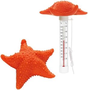 XY-WQ Floating Pool Thermometer, Large Size Easy Read for Water Temperature with String - Swimming Pools, Spas, Hot Tubs, Ponds (Starfish07)