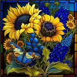 Tiwabb Sunflower Stamped Cross Stitch Kits,Cross Stitch Kits for Adults Beginners,11 CT Full Range of Cross-Stitch Stamped Kits Needlecrafts for Home Decor Patterns 13.8 x 13.8 in