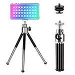 SMALLRIG RGB Video Light Kit Portable On-Camera Lighting with Mini Tripod & Cold Shoe Adapter for Perfect Video Recording & Photoshoots, 2500K-8000K Panel Lights for TikTok & More - 3861B