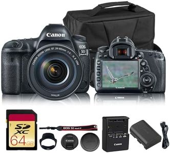 Canon EOS 5D Mark IV DSLR Camera with EF 24-105mm f/4L is II USM Lens | Full-Frame 30.4MP, 4K Video, Dual Pixel CMOS AF | Professional Photography Kit (1483C010) + Canon Shoulder Bag + 64GB Card