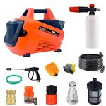 Shakti Technology S7 Pro High Pressure Car Washer Machine with Copper Winding 2100 Watts and Pressure 130 Bar with 10 Meter Hose Pipe (All in One Combo) Orange