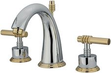 Elements of Design Nuvo ES2964ML Elements of Design Milano 8" to 16" 2-Handle Widespread Lavatory Faucet with Brass Pop-Up, 5-1/2", Polished Chrome/Polished Brass