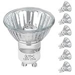 GU10 Halogen Bulb Dimmable 25W NP5 Candle Warmer for Wax Melt, Tart Burner, Recessed, Track Lighting, Long Lifespan GU10+C 120V 25W with Glass Cover, Warm White 2700K (6 Pack)