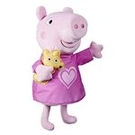 Peppa Pig Peppa’s Bedtime Lullabies Singing Plush Doll, 11 Inch Interactive Stuffed Animal, Preschool Toys for 18 Monrh Year Old Girls and Boys and Up, with Teddy Bear Accessory